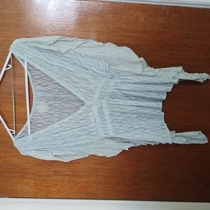 NWT Free People Lace V-Neck Flutter Sleeves Blouse XS